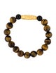 Bracelet 24K Tiger's Eye Quartz & Obsidian Bead Bracelet