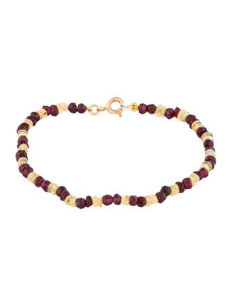 Bracelet 14K Opal & Garnet Bead Bracelet
