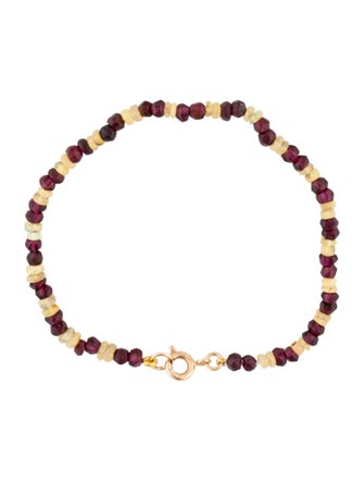 Bracelet 14K Opal & Garnet Bead Bracelet