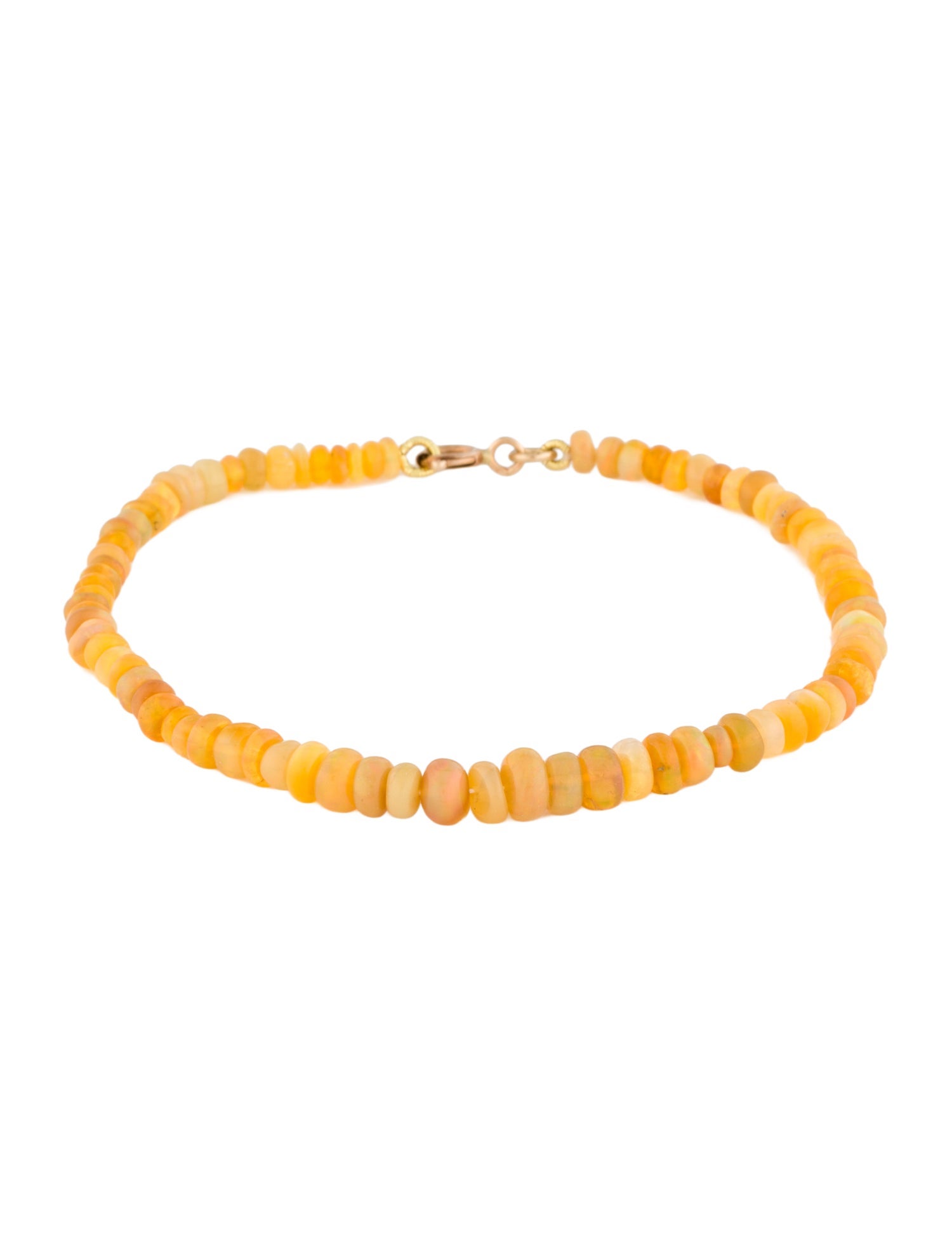 Bracelet 14K Fire Opal Bead Bracelet