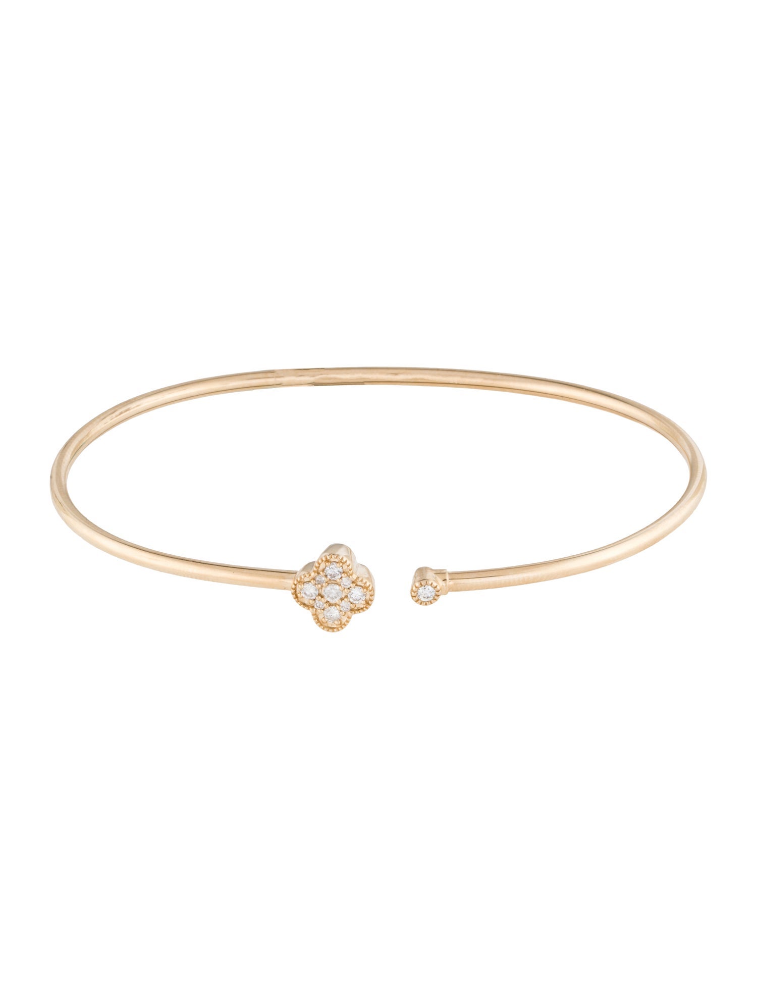 Bracelet 14K Diamond Oval Flexible Cuff Bracelet