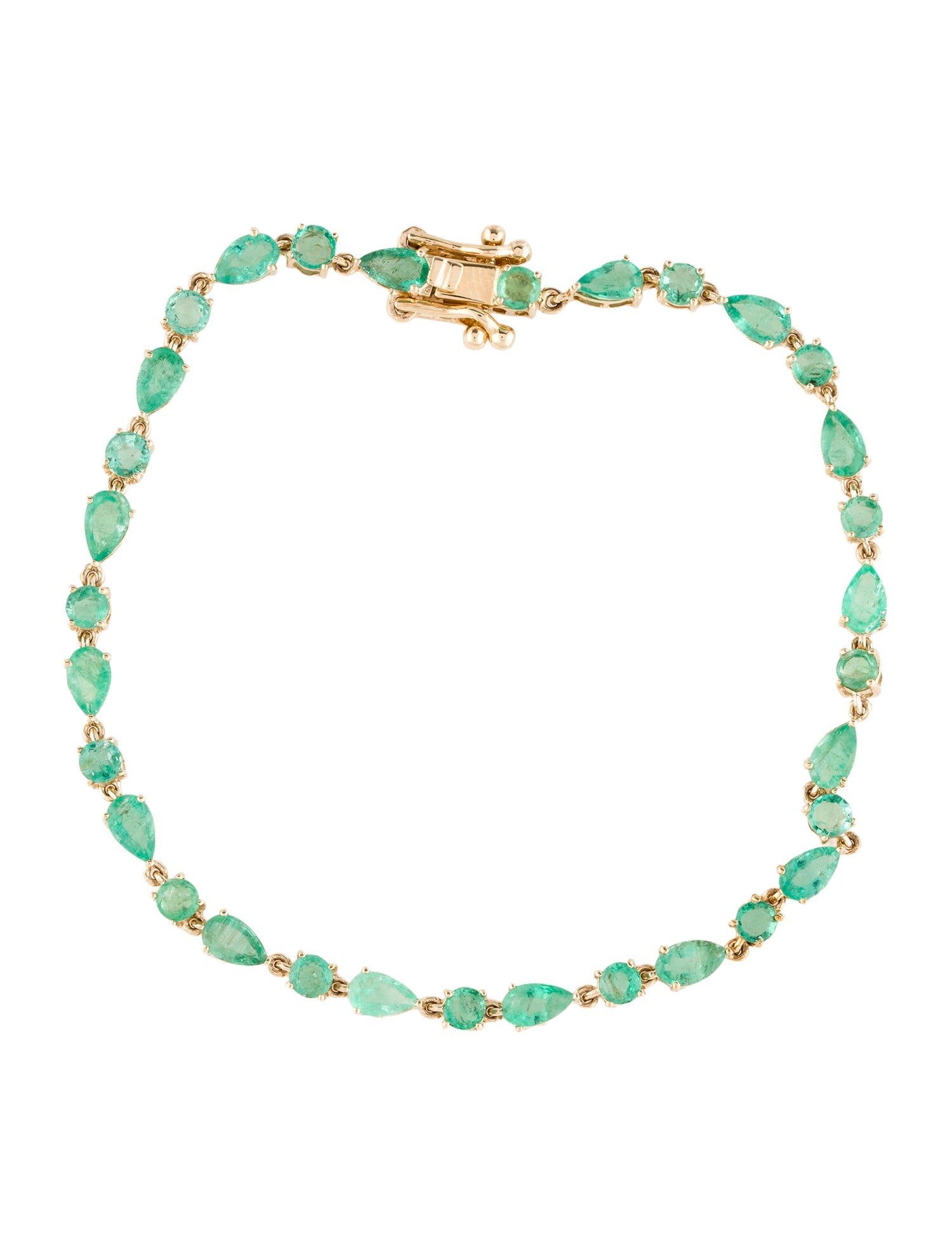Bracelet 14K 4.26ctw Emerald Link Bracelet