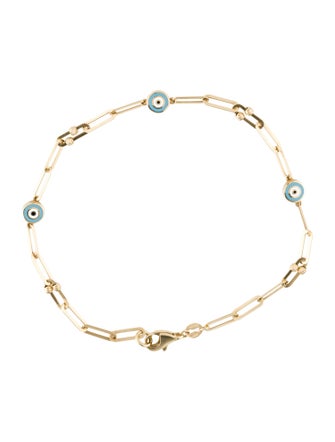 Bracelet 14K Enamel Evil Eye Station Bracelet