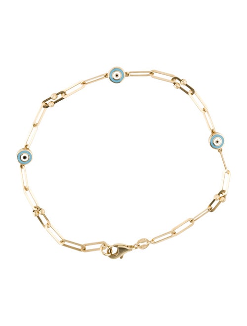 Bracelet 14K Enamel Evil Eye Station Bracelet