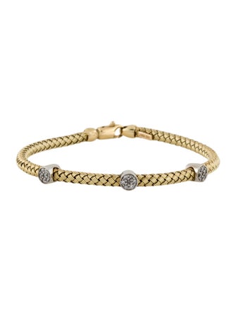Bracelet 14K Diamond Station Bangle Bracelet