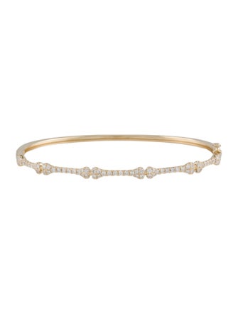 Bracelet 14K Diamond Bone Bangle Bracelet