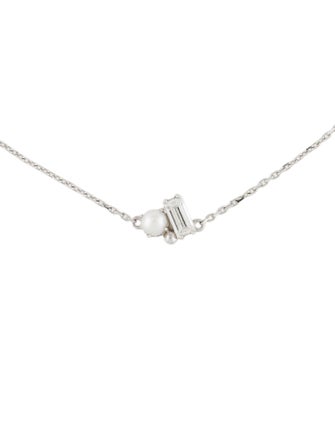 Bracelet Shane Co. 14K Pearl & Diamond Station Bracelet