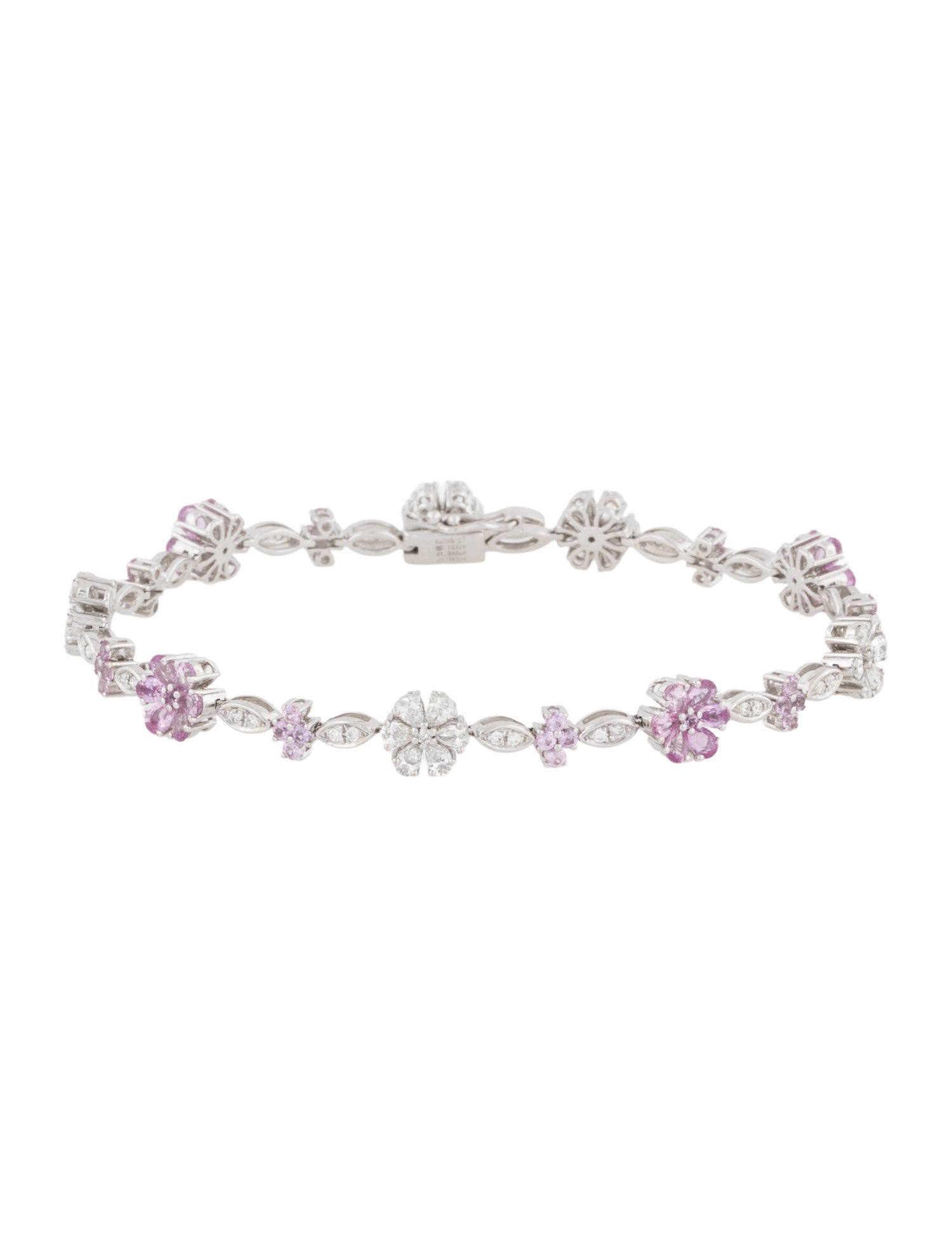 Bracelet 18K Sapphire & Diamond Flower Link