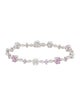 Bracelet 18K Sapphire & Diamond Flower Link Bracelet