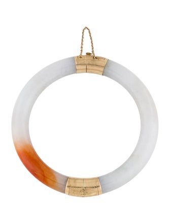 Bracelet 14K Jadeite Hinged Bangle