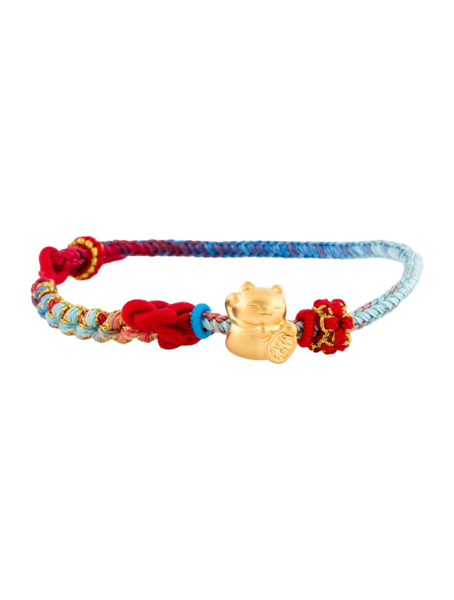 Bracelet 24K Lucky Cat Charm Cord