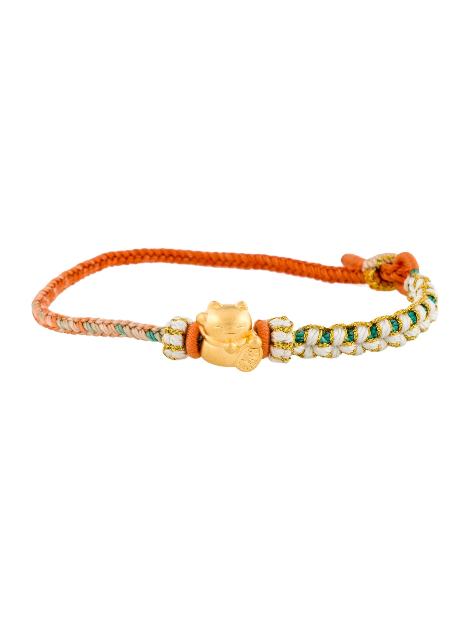 Bracelet 24K Lucky Cat Charm Cord