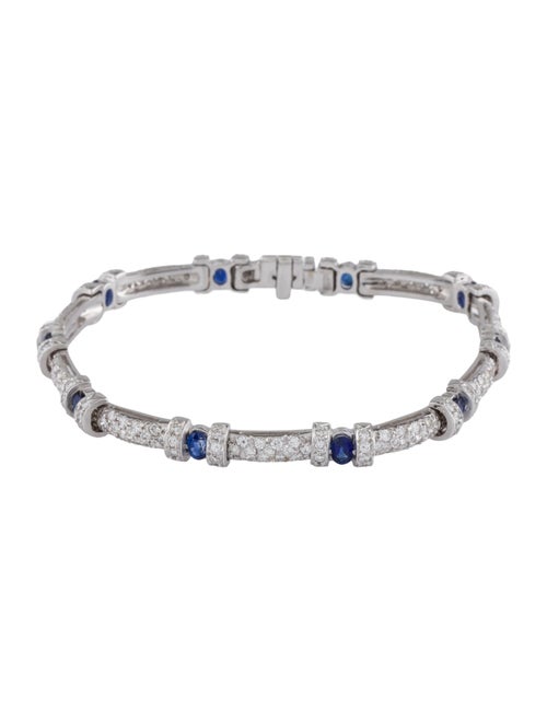 Bracelet 18K 2.10ct Sapphire & Diamond Link Bracelet