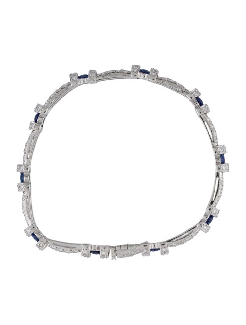 Bracelet 18K 2.10ct Sapphire & Diamond Link Bracelet