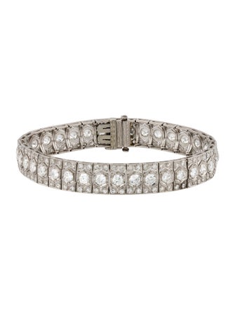 Bracelet Art Deco Platinum 7.04ctw Diamond Link Bracelet