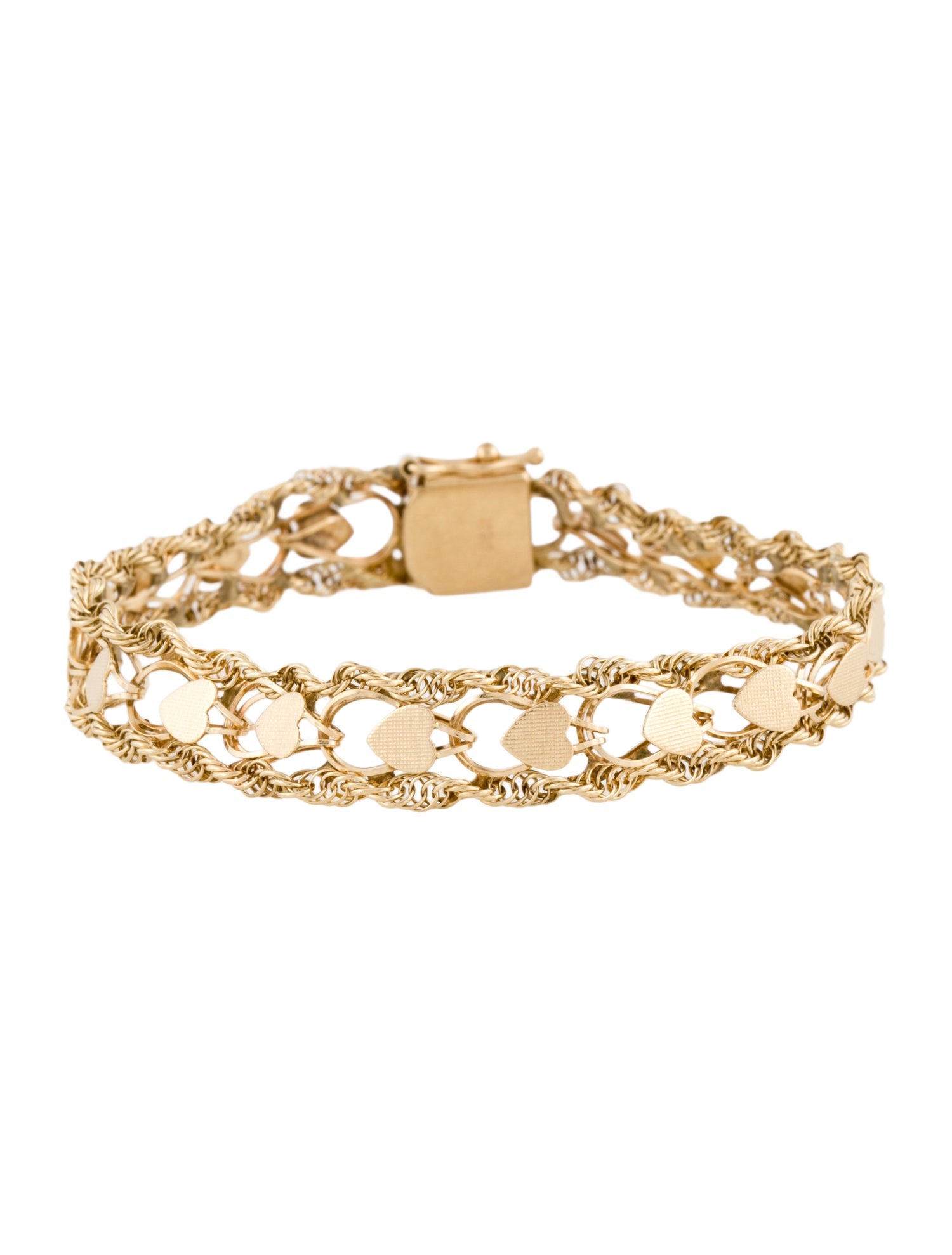 Bracelet 14K Heart Link Chain