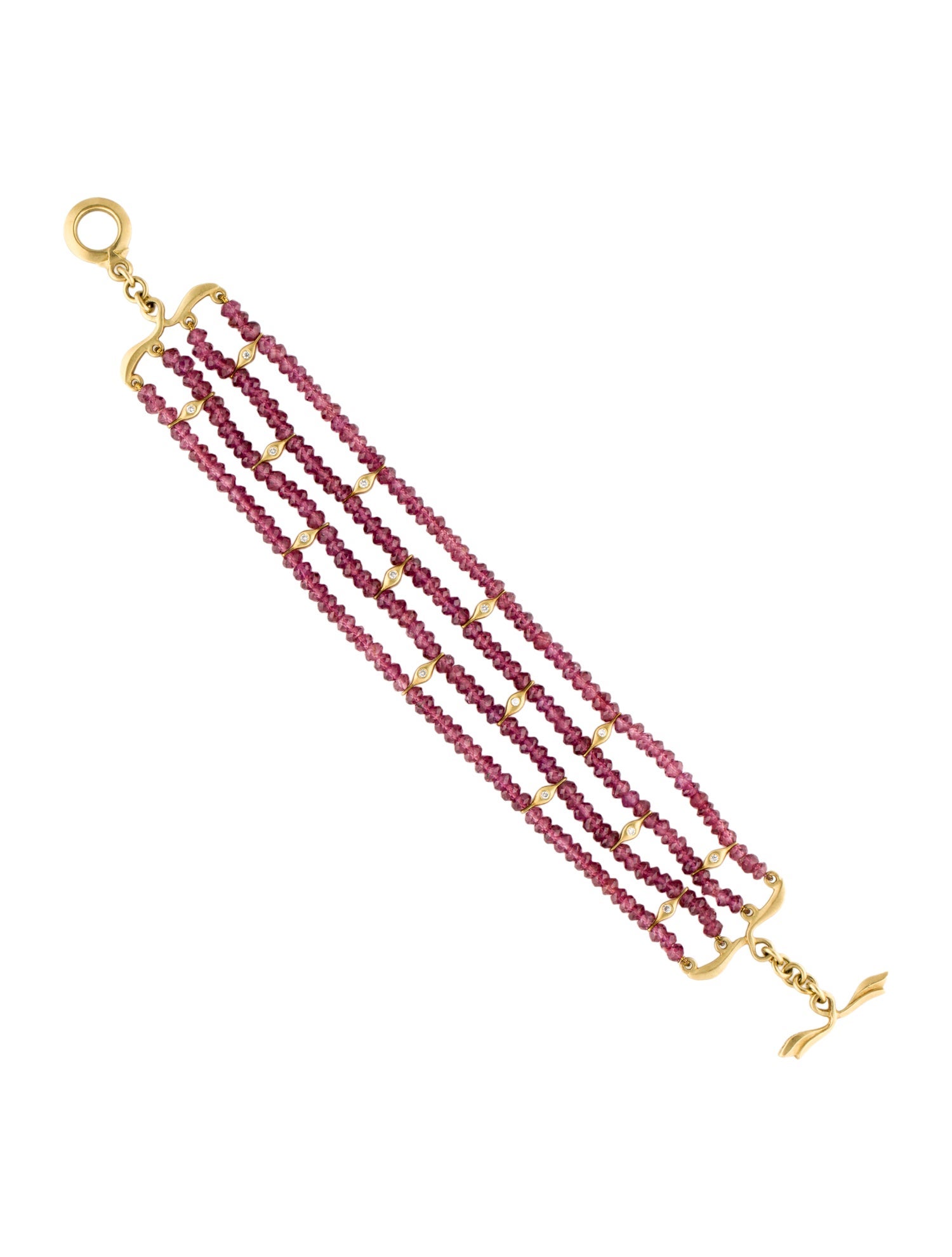 Bracelet Michele Mitchell 18K Diamond & Rhodolite Bead Multistrand