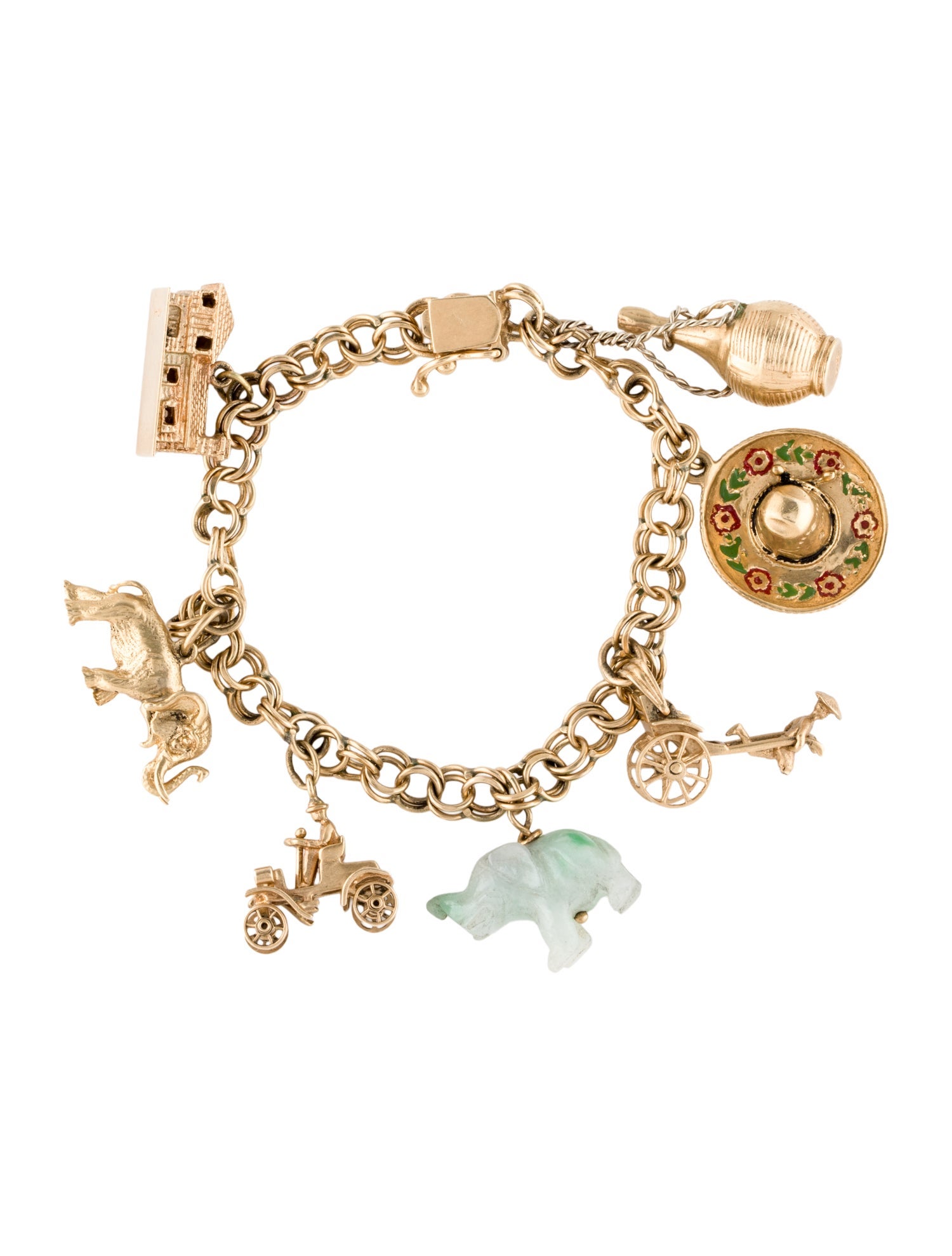 Bracelet 14K Jadeite Iconic Charm Bracelet