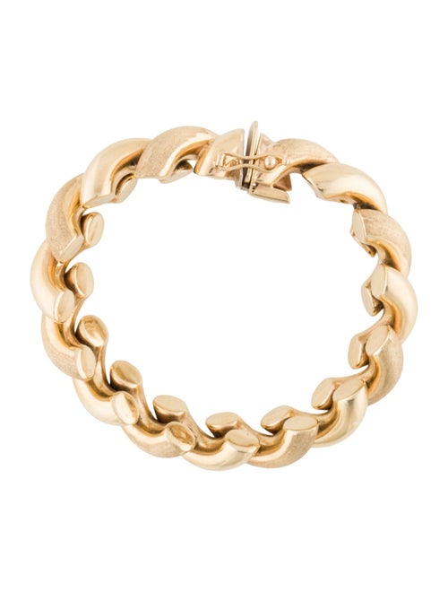 Bracelet 14KT Twisted Textured Link Bracelet