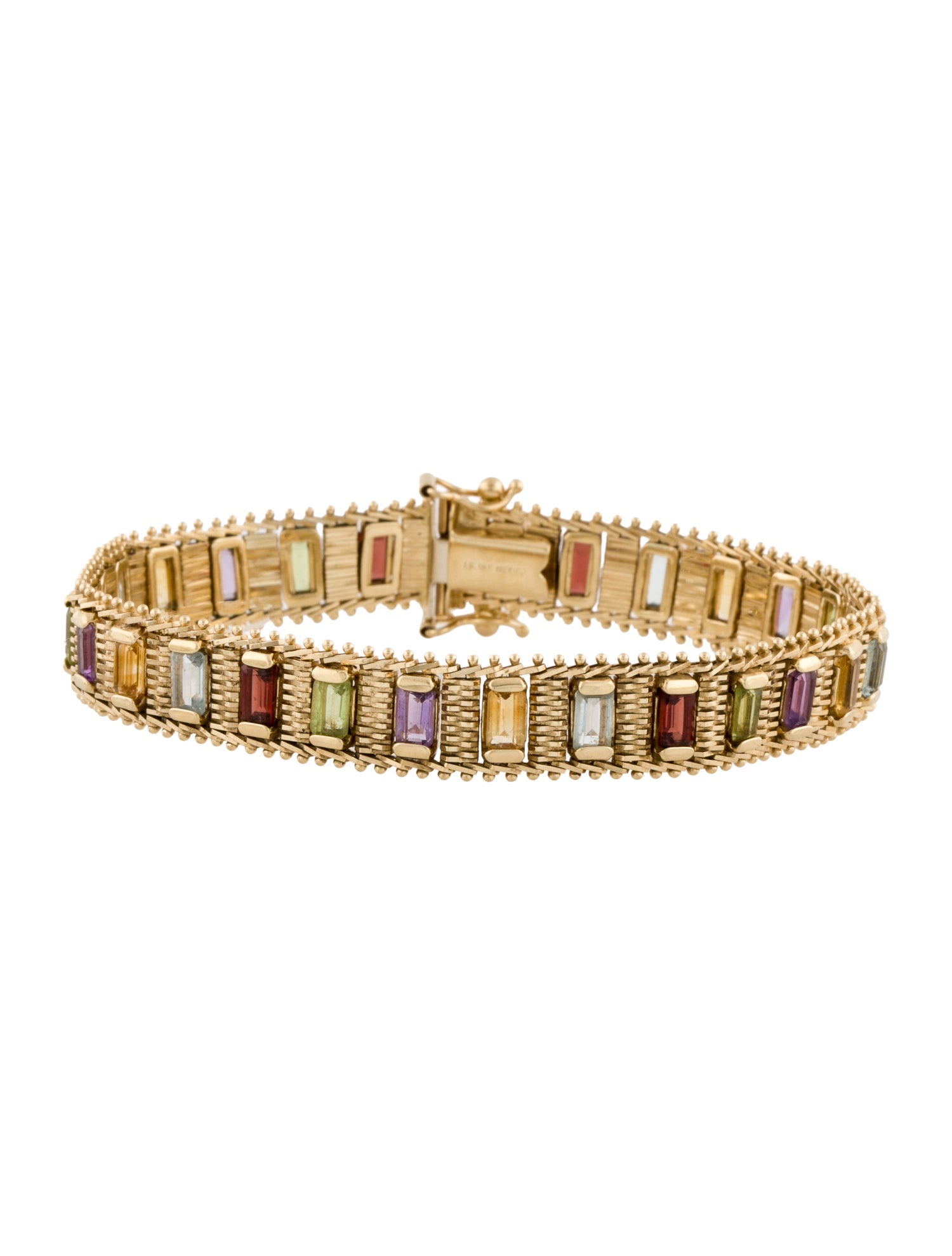 Bracelet 14K Multi-Stone Link