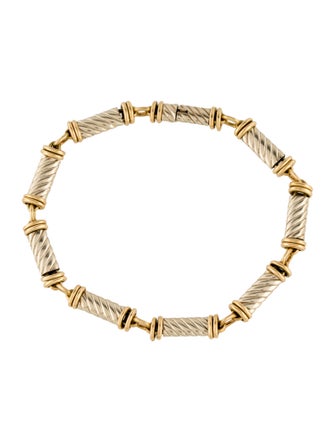 Bracelet 18K Two-Tone Station Link Bracelet