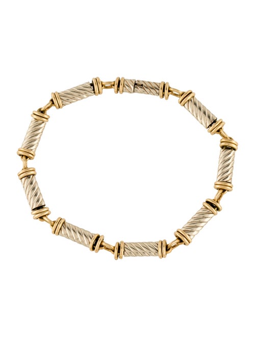 Bracelet 18K Two-Tone Station Link Bracelet