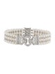 Bracelet 18K Pearl & 1.13ct Diamond Multistrand Bracelet