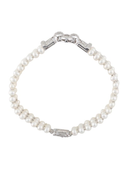 Bracelet 18K Pearl & 1.13ct Diamond Multistrand Bracelet