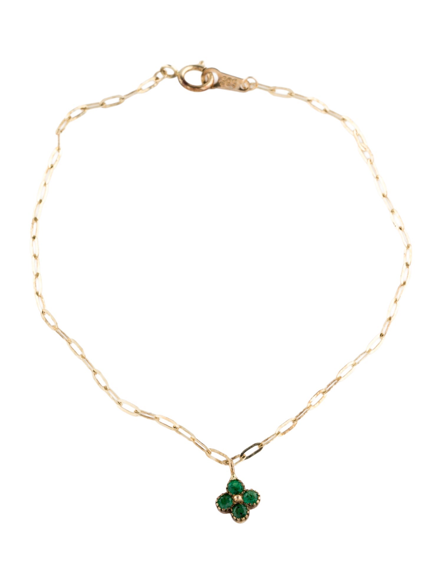 Bracelet 14K Emerald Charm Link