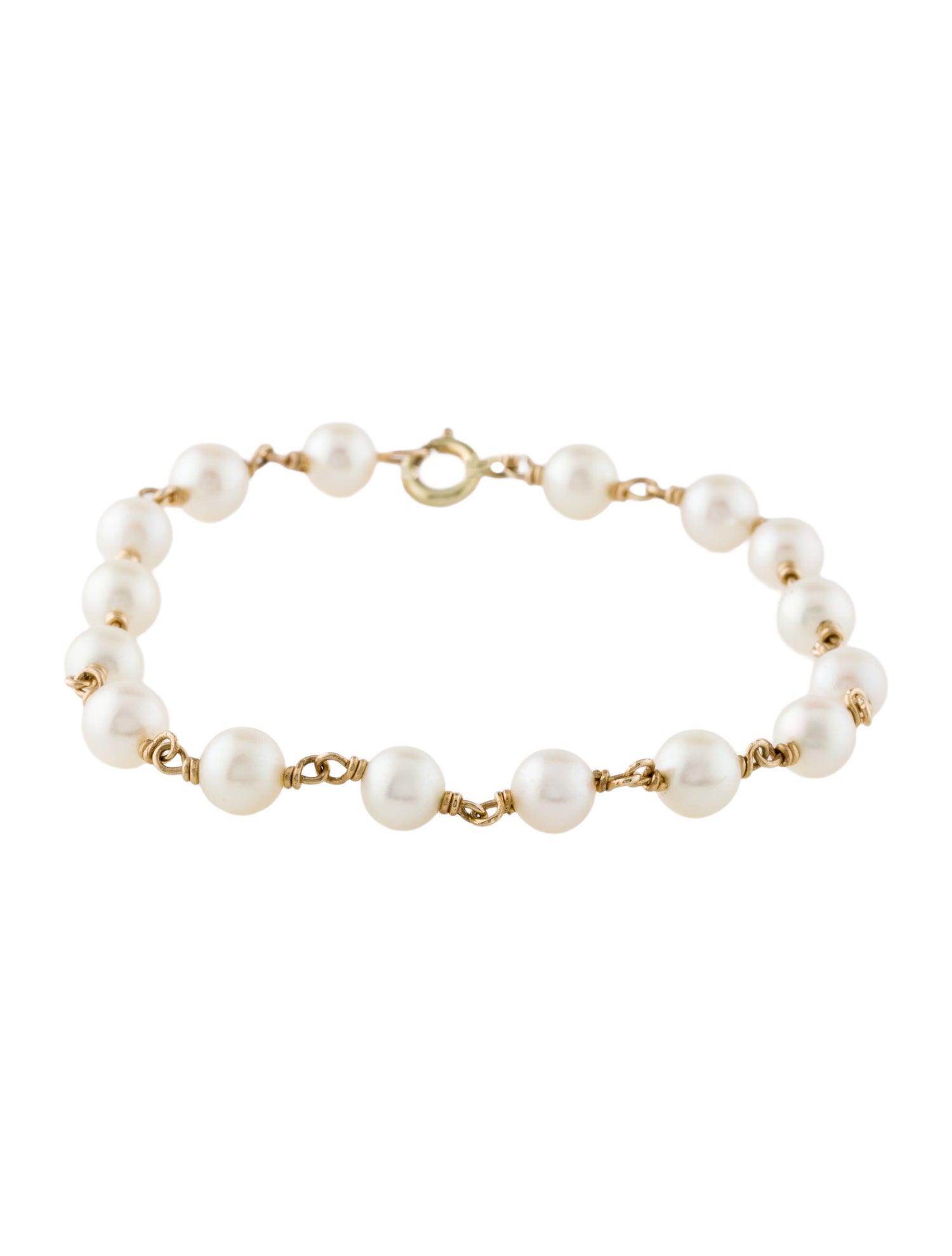 Bracelet 14K Pearl Station Link