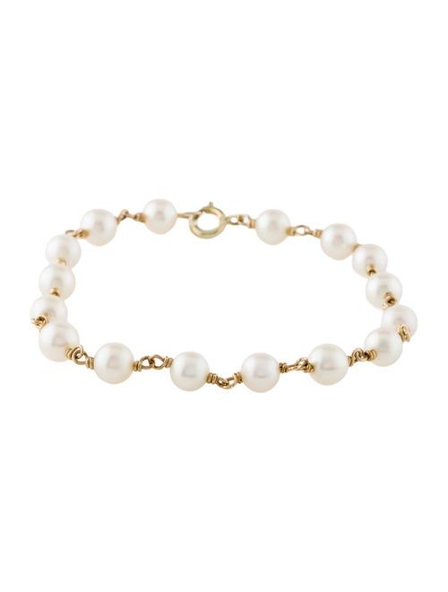 Bracelet 14K Pearl Station Link Bracelet