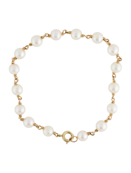Bracelet 14K Pearl Station Link Bracelet