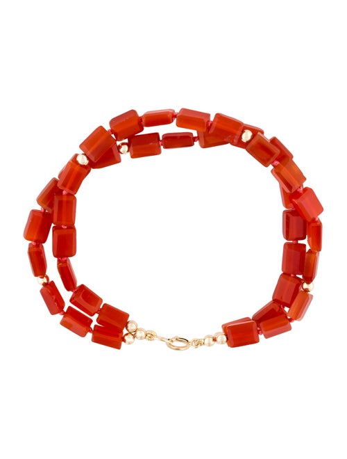 Bracelet 14K Carnelian Double Strand Beaded Bracelet