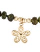 Bracelet 14K Tourmaline Beaded Flower Charm Bracelet
