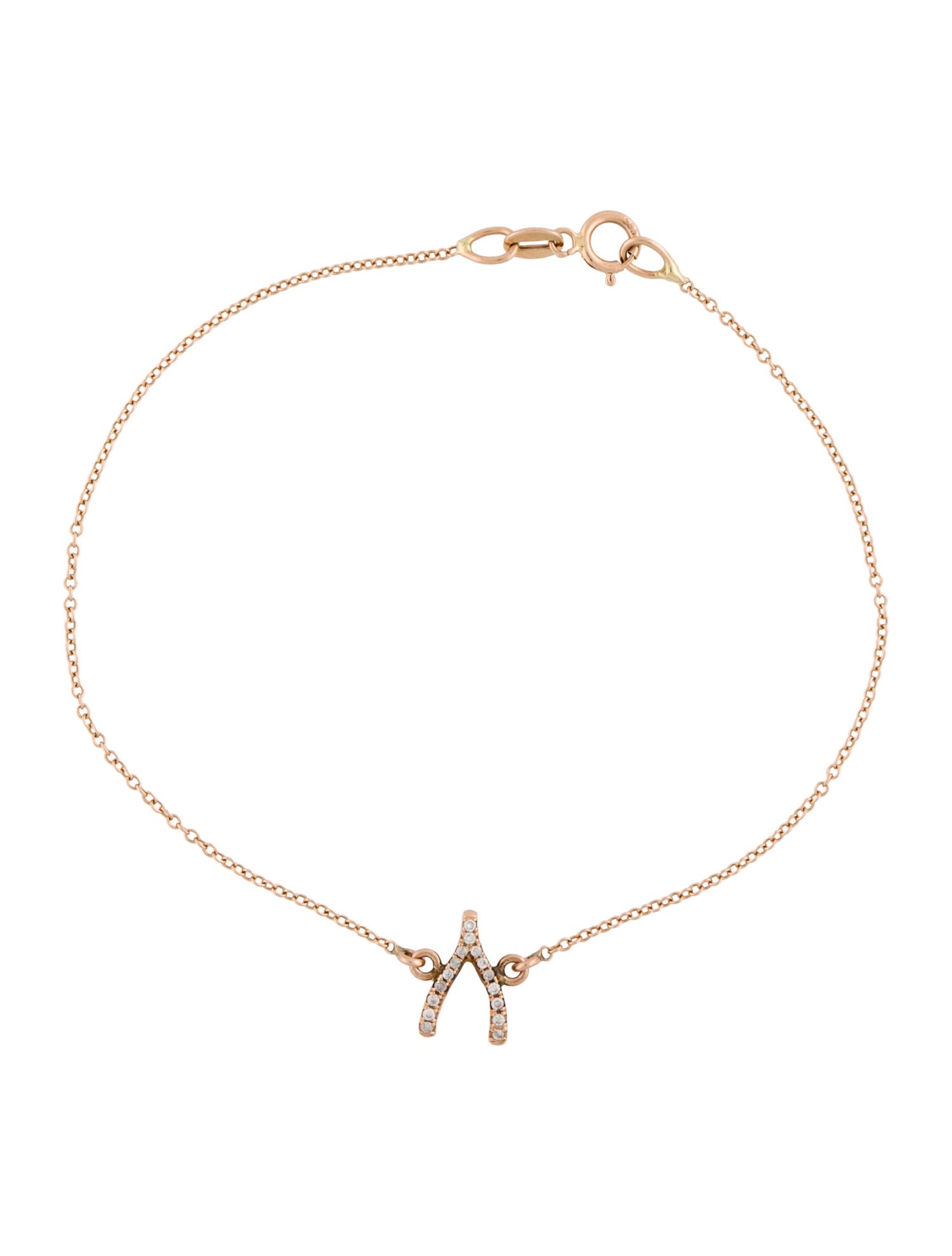 Jennifer Meyer Diamond Mini Wishbone Bracelet