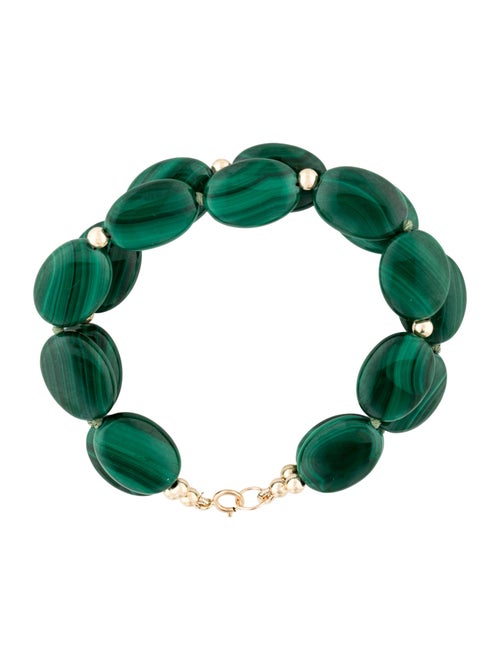 Bracelet 14K Malachite Double Strand Beaded Bracelet