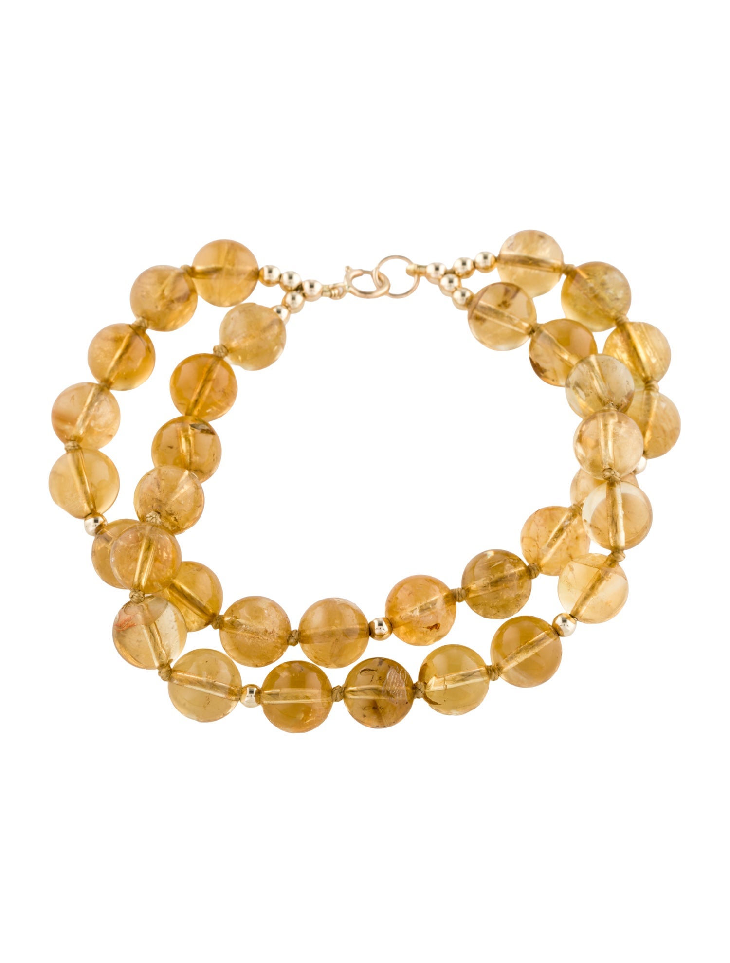 Bracelet 14K Citrine Double Strand Bead