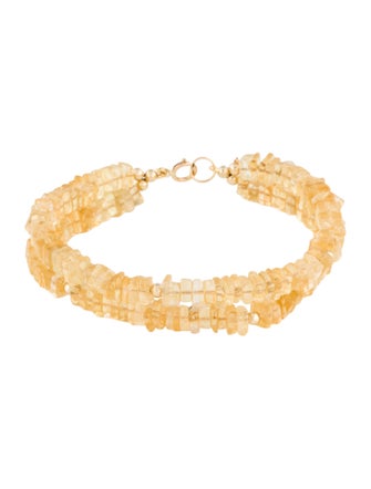 Bracelet 14K Citrine Double Strand Beaded Bracelet