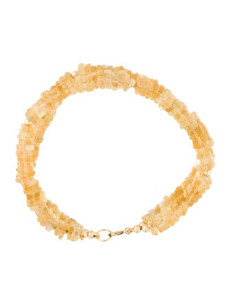 Bracelet 14K Citrine Double Strand Beaded Bracelet