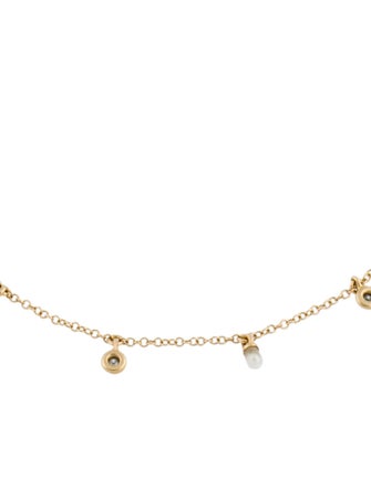 Bracelet 14K Diamond & Pearl Station