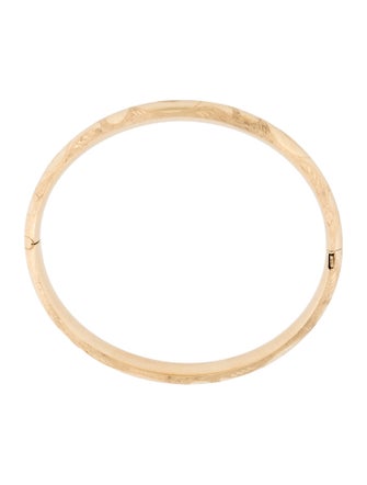 Bracelet 14K Etched Hinged Bangle Bracelet