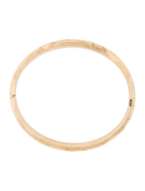 Bracelet 14K Etched Hinged Bangle Bracelet