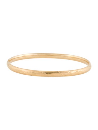 Bracelet 14K Engraved Hinged Bangle Bracelet