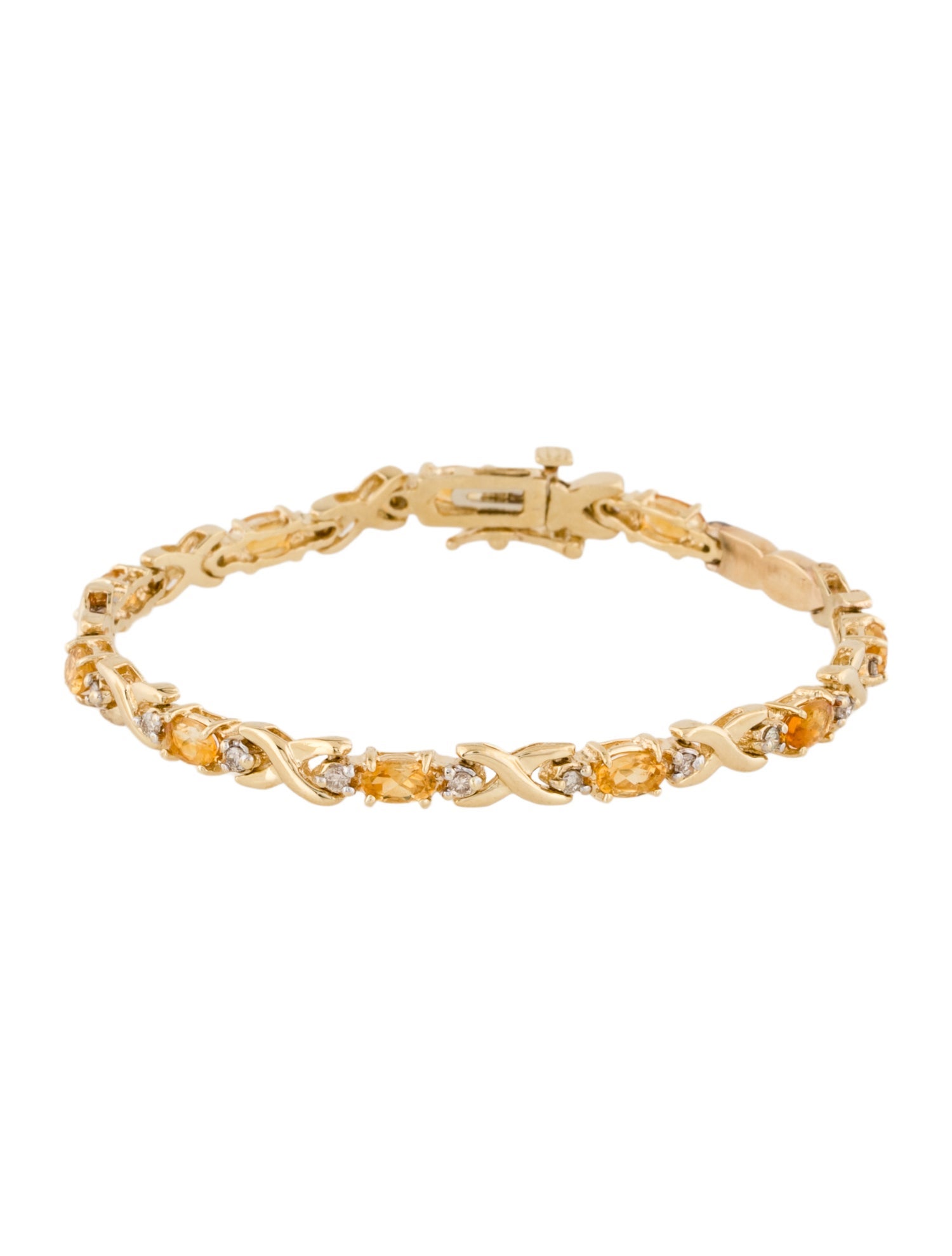 Bracelet 14K 1.43ctw Citrine & Ciamond Link