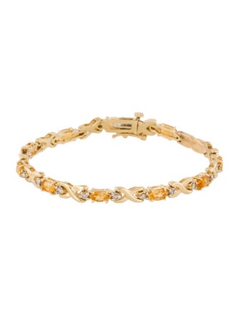 Bracelet 14K 1.43ctw Citrine & Ciamond Link Bracelet
