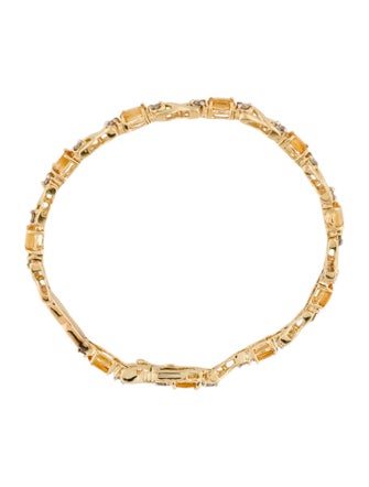 Bracelet 14K 1.43ctw Citrine & Ciamond Link Bracelet