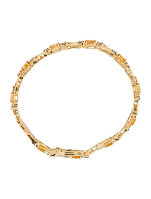 Bracelet 14K 1.43ctw Citrine & Ciamond Link Bracelet