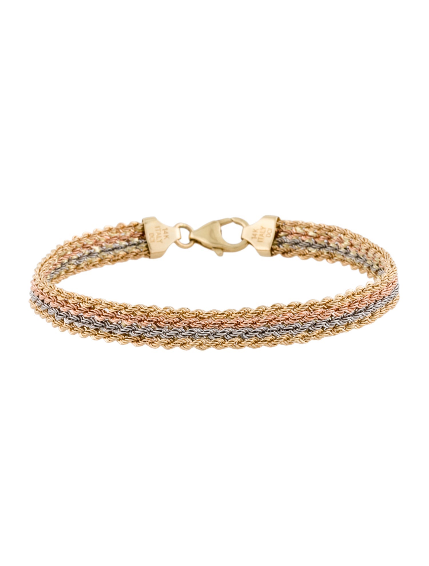 Bracelet 14k Tri-Tone Link