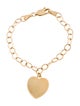 Bracelet 14K Heart Charm Link Bracelet