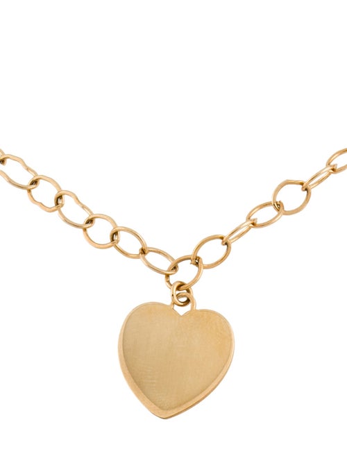 Bracelet 14K Heart Charm Link Bracelet